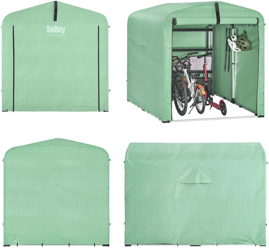 Sodo namelis, SoBuy KLS11-L-GR, 159x219x165 cm, Žalias