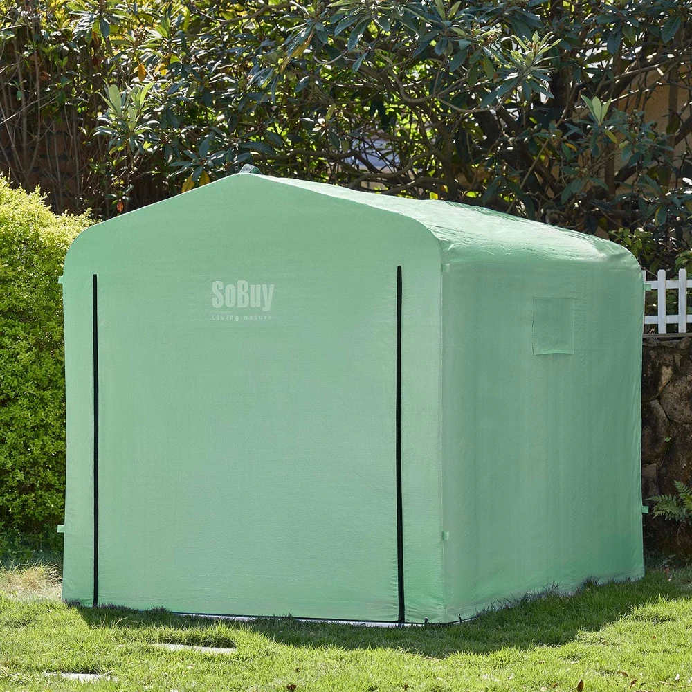 Sodo namelis, SoBuy KLS11-L-GR, 159x219x165 cm, Žalias