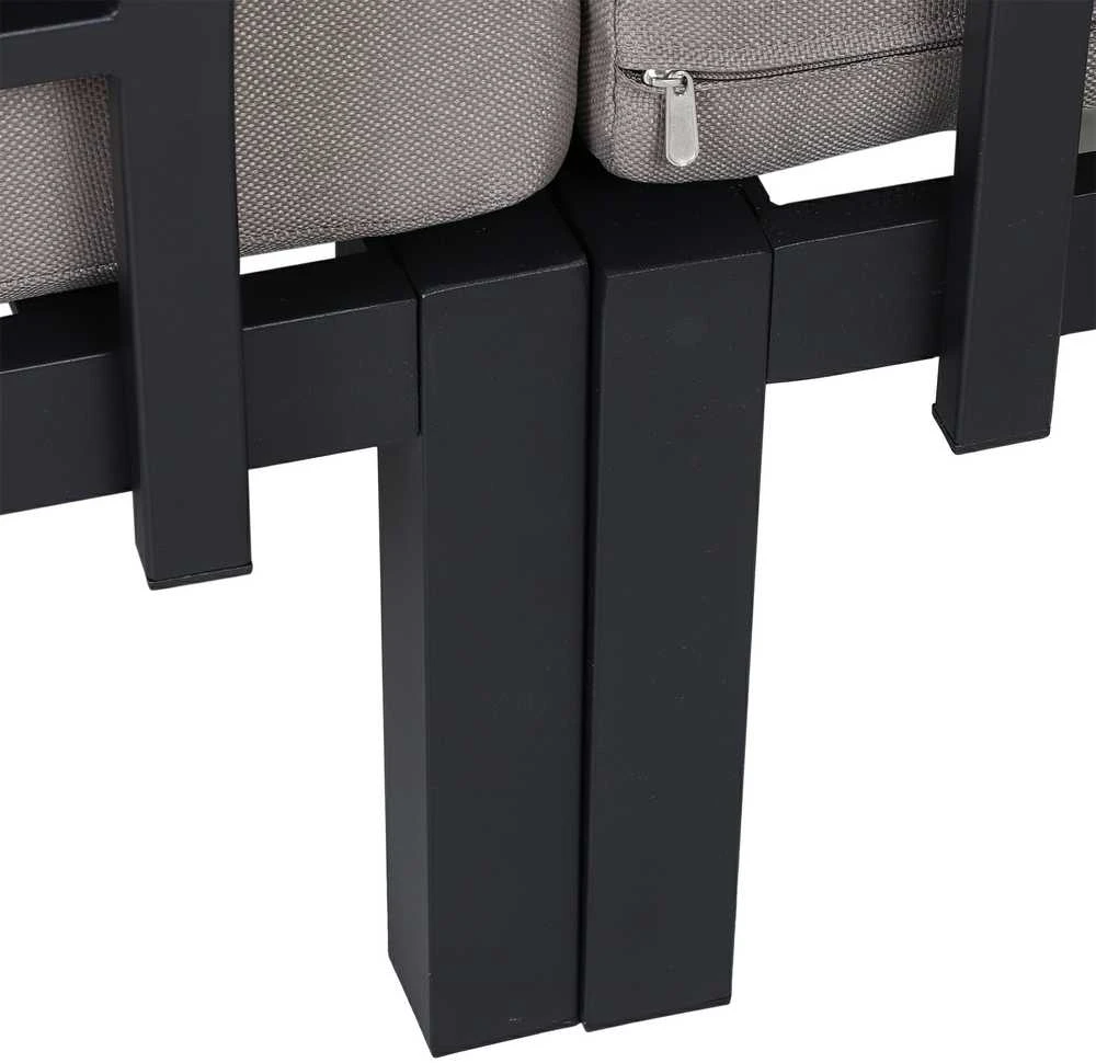 Lauko baldų komplektas Outsunny 3 dalių sodo baldų komplektas su šoniniu staliuku, sofa su pagalvėlėmis, lauko, aliuminis, 164 x 74 x 69 cm