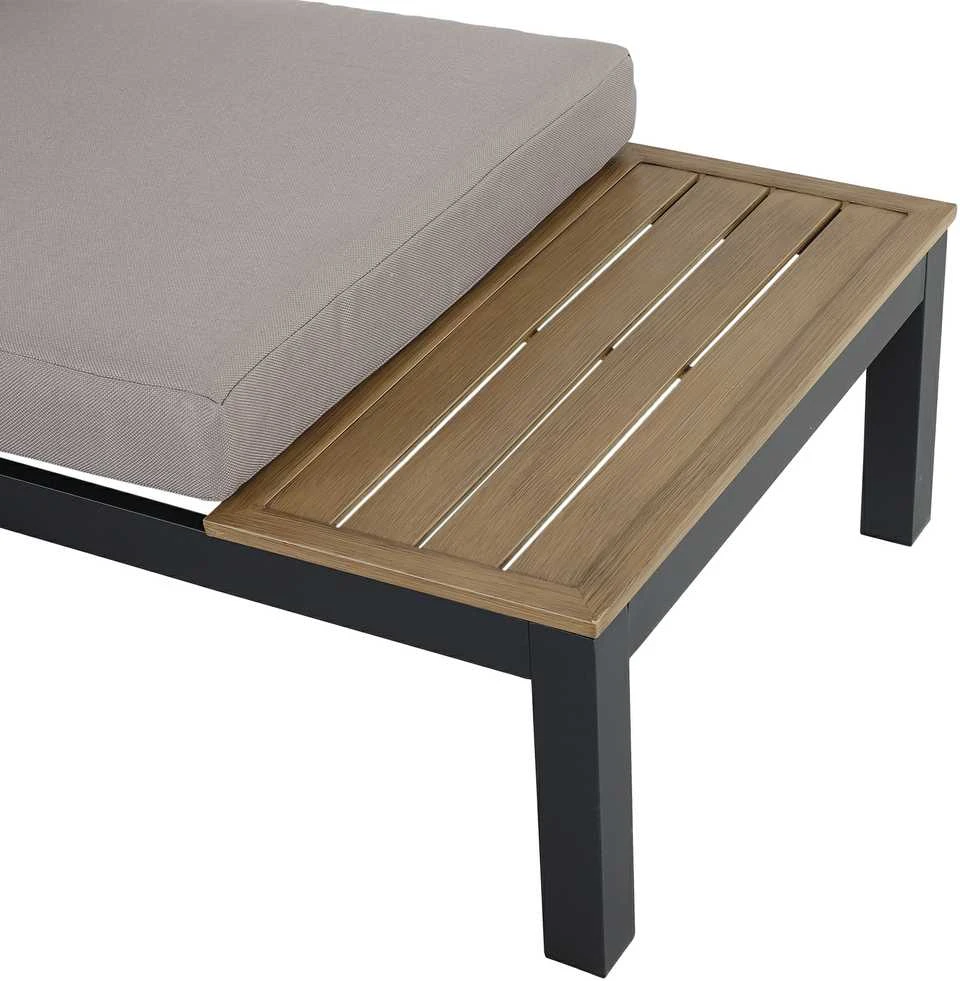 Lauko baldų komplektas Outsunny 3 dalių sodo baldų komplektas su šoniniu staliuku, sofa su pagalvėlėmis, lauko, aliuminis, 164 x 74 x 69 cm