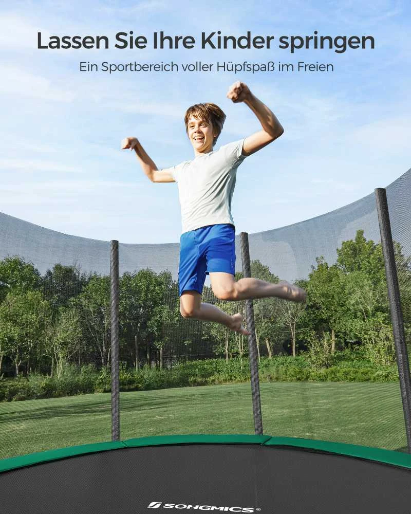 Songmics Trampolin Ø 366 cm juodas-grün