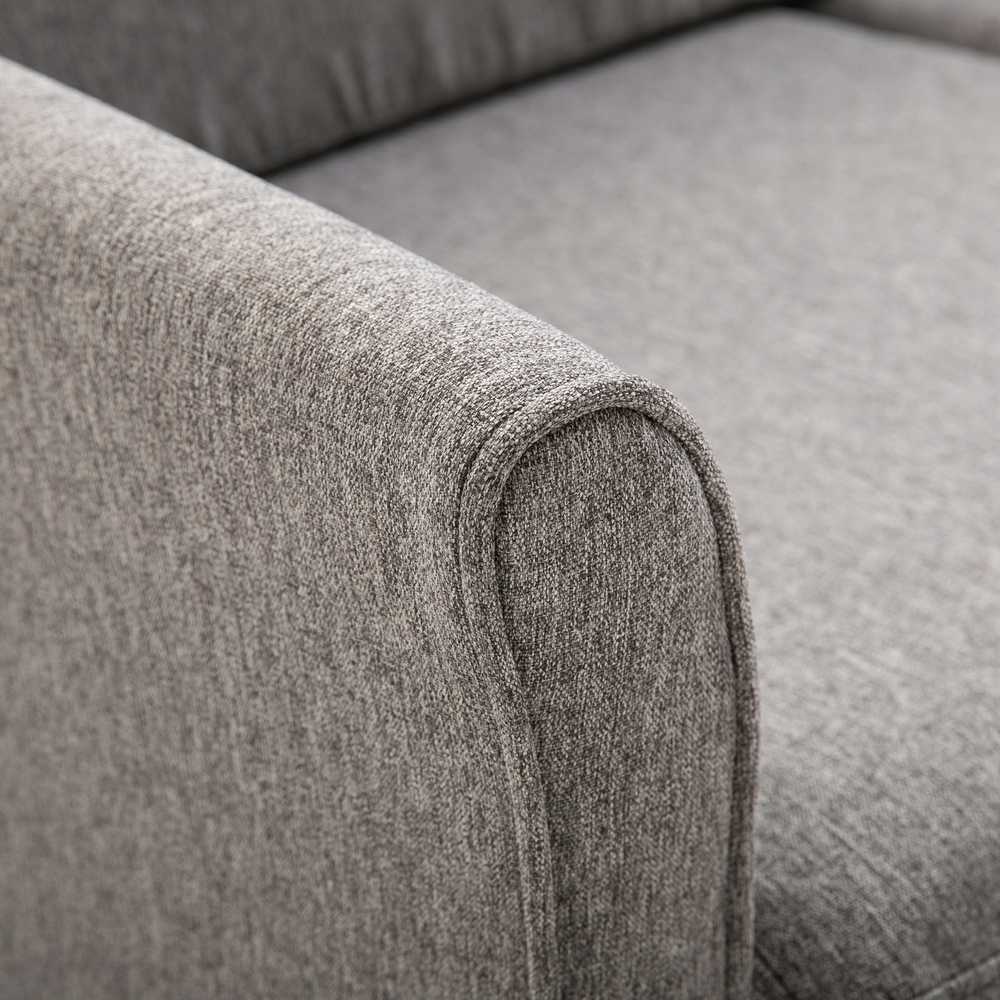 Homcom Dvivietė sofa su pagalvėlėmis, lininė, šviesiai pilka, 141x65x78cm