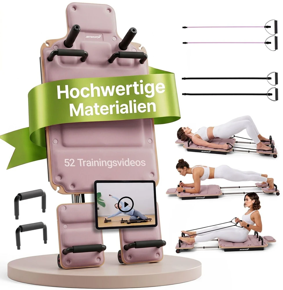 Sofa Juskys Pilates reformatorius Movea, rožinis