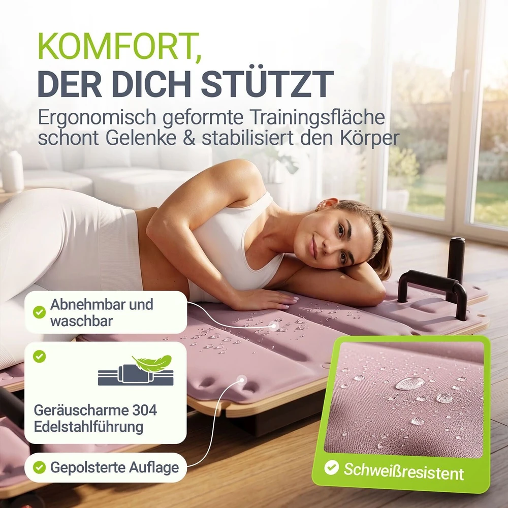 Sofa Juskys Pilates reformatorius Movea, rožinis
