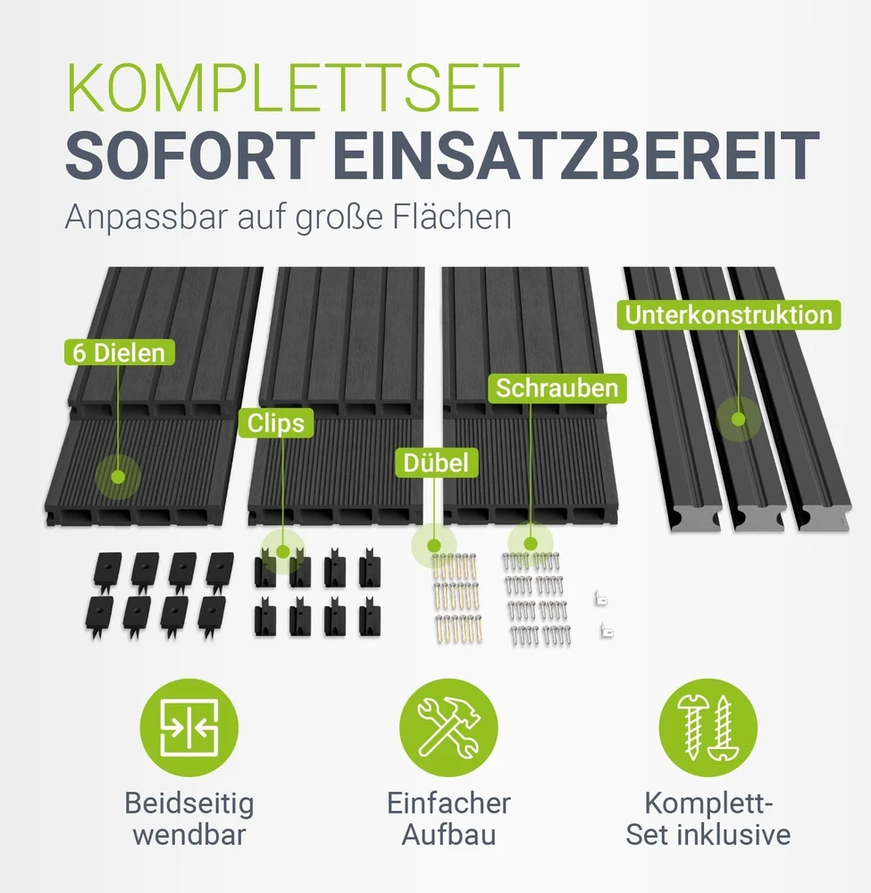 Sofa Juskys WPC terasos lentos, 50 m², pilkas