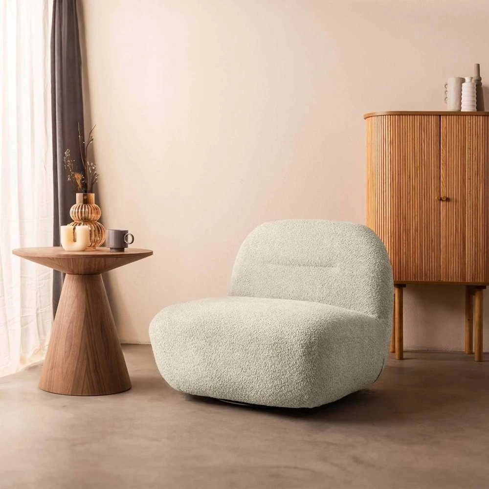 Lounge kėdė, BOCHIC, 82x83x73 cm, Kreminė