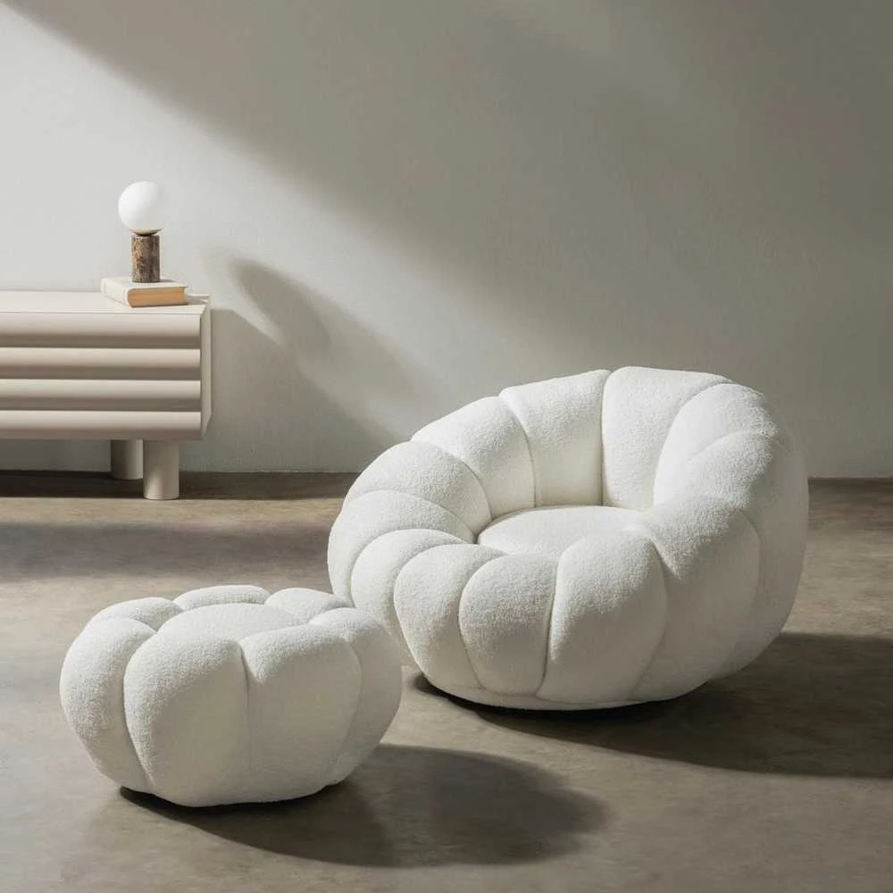 Novanook Lounge kėdė, LOEL, 66x100x100 cm, Balta