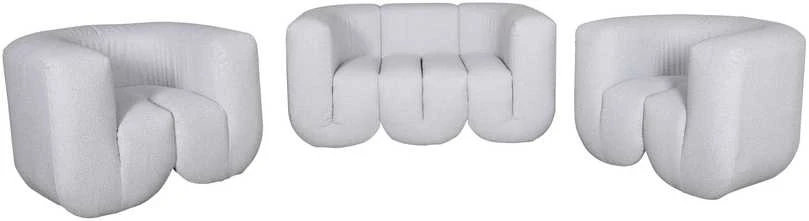 Dvivietė sofa, Nua, šviesiai pilka–balta
