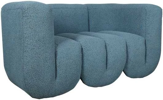 Dviejų vietų sofa Nua, 150 cm, mėlynas audinys