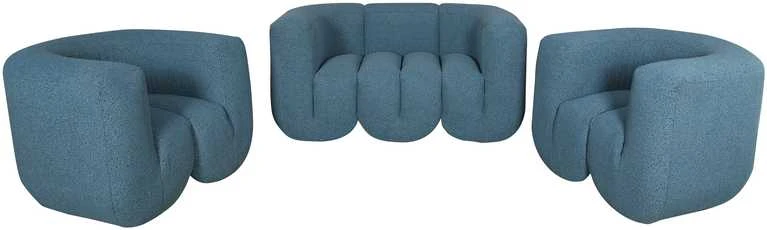 Dviejų vietų sofa Nua, 150 cm, mėlynas audinys
