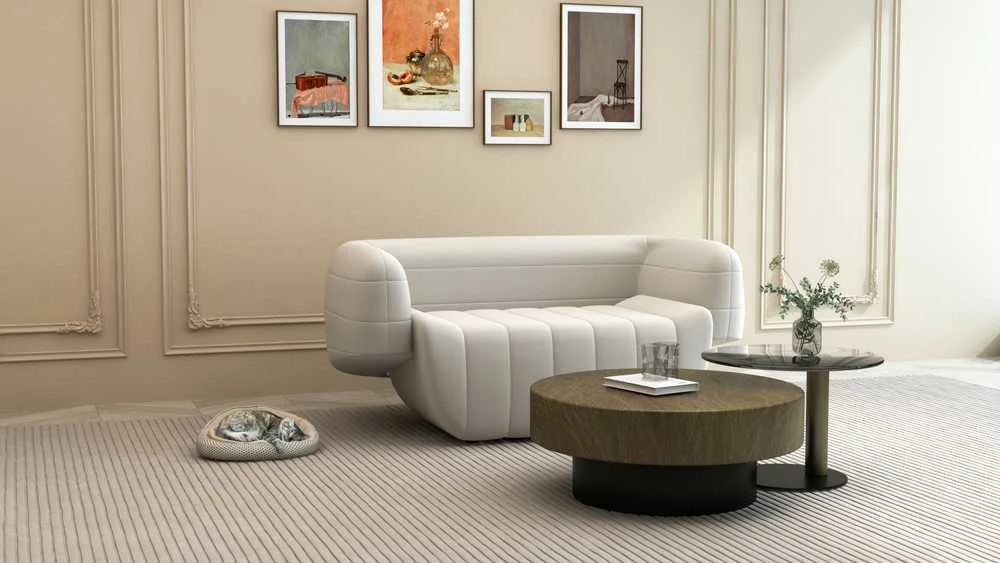 Dvivietė sofa, Nua, balta
