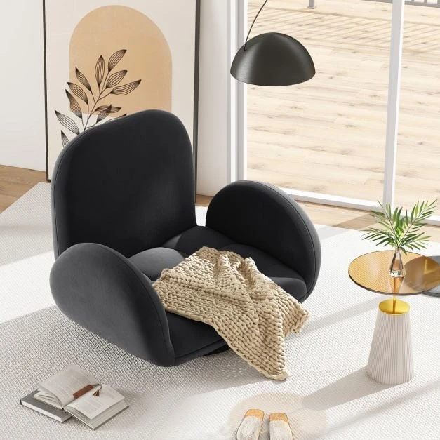 Promotions Grindų kėdė 68x72x52 cm Juoda Reguliuojama atlošo dalis