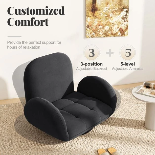 Promotions Grindų kėdė 68x72x52 cm Juoda Reguliuojama atlošo dalis