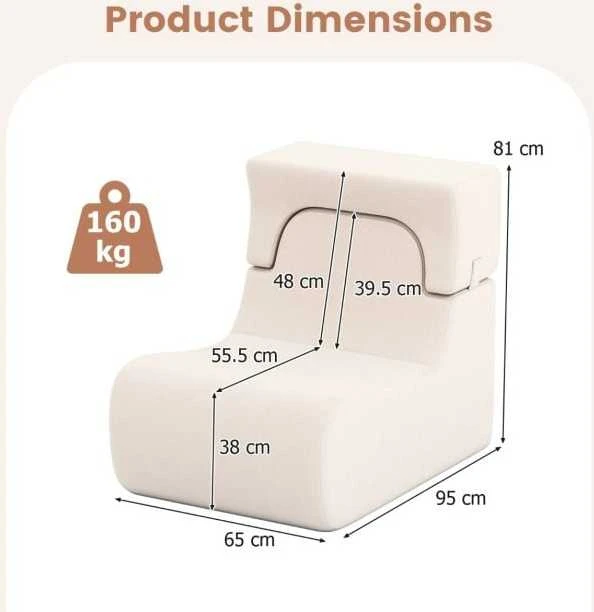 Promotions Grindų kėdė 95,3x64,8x81,3 cm smėlio spalvos