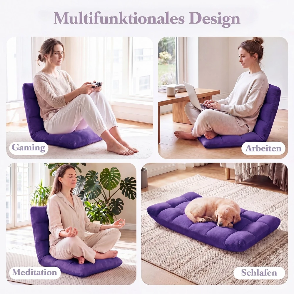 Sofa Promotions Sulankstoma grindų kėdė 49,5x60x51 cm violetinė