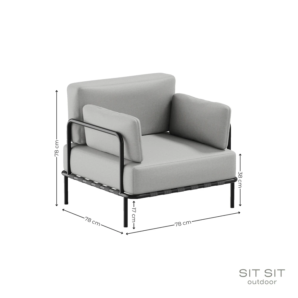 Sofa Sitsit Kėdė, Salve, 78x78x78 cm, Pilka