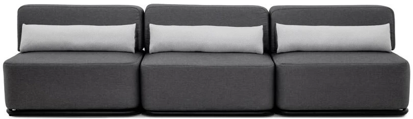 Sofa Sitsit Lauko Baldų Rinkinys, STRAW, 0.8x3.06x0.78 m, Tamsiai Pilka