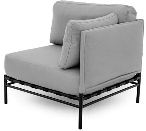 Sofa Sitsit Lauko modulinės baldai, Dandy galinis modulis, 78x78x78 cm, pilka spalva