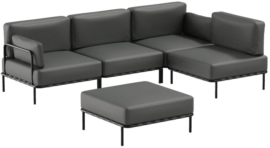 Sofa Sitsit Moduline Baldų Sistema, SALVE, 234x234x78 cm, Tamsiai Pilka