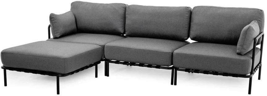 Sofa Sitsit Modulinės Baldai, SALVE 3' + Pufas, 156x234x78 cm, Tamsiai Pilka