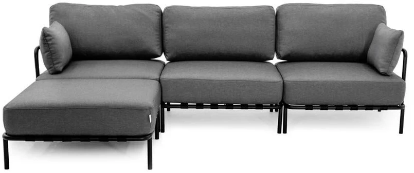 Sofa Sitsit Modulinės Baldai, SALVE 3' + Pufas, 156x234x78 cm, Tamsiai Pilka
