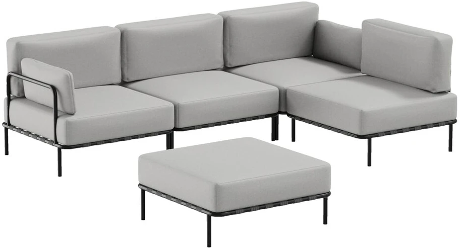 Sofa Sitsit Modulinis Baldų Rinkinys, Salve, 234x234 cm, Pilka