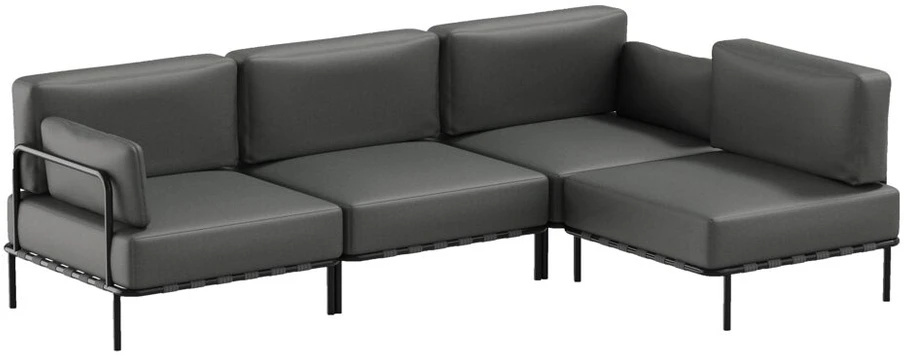 Sofa Sitsit Sofos modulis, Salve, 156x234x78 cm, Tamsiai pilka