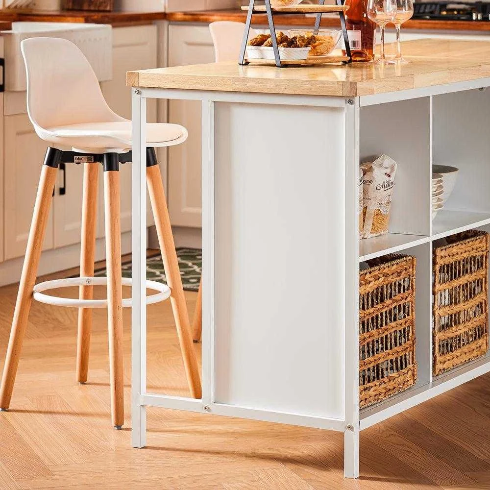 SoBuy virtuvės sala su spintele, sandėliavimo spintele, baro stalu KNL09-WN
