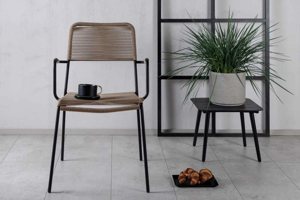 Venture Design Fotelis Lindos 44x40 cm Ruda poliesterio virvė