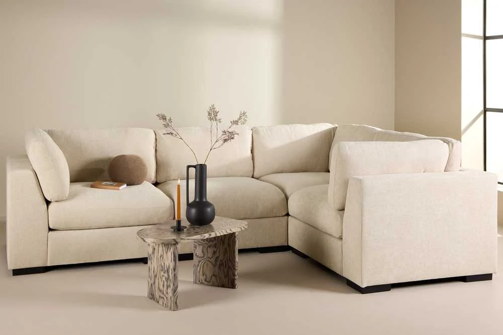 Sofa Venture Design Kampinė sofos dalis Salerno 63x63x47 cm smėlio spalvos audinys