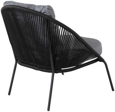 Venture Design Lounge kėdė Lindos 52x60 cm Juoda poliesterio virvė