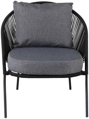 Venture Design Lounge kėdė Lindos 52x60 cm Juoda poliesterio virvė