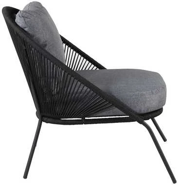 Venture Design Lounge kėdė Lindos 52x60 cm Juoda poliesterio virvė