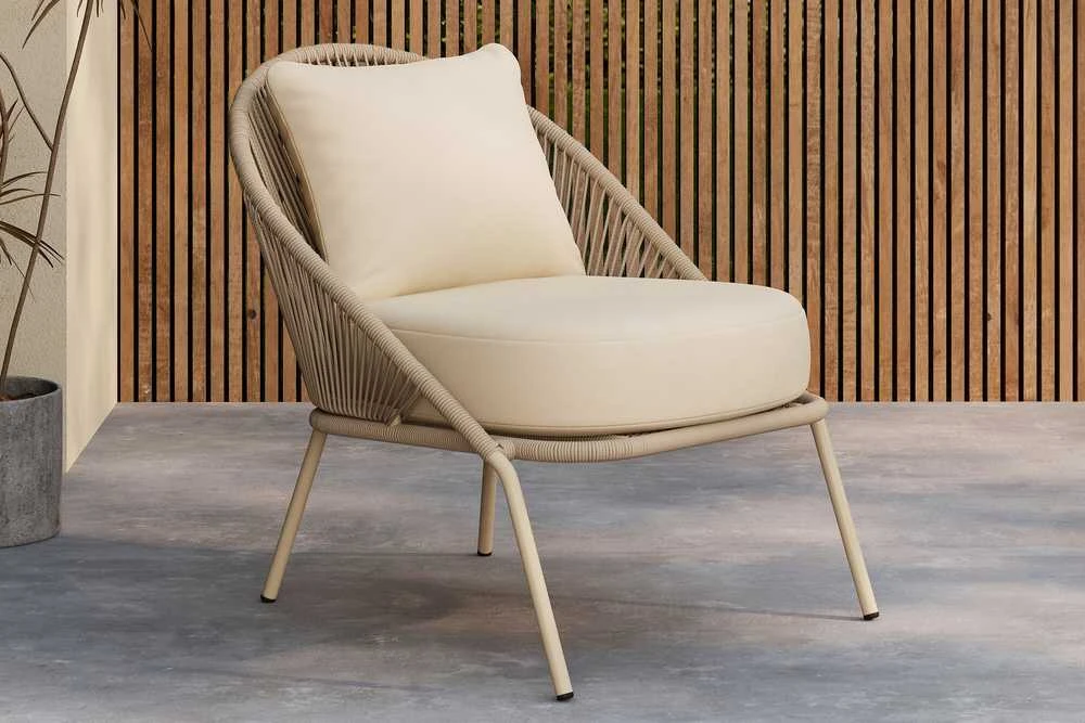 Venture Design Lounge kėdė Lindos smėlio spalvos plienas