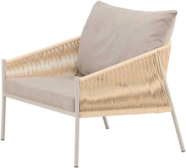 Venture Design Lounge kėdė Louie 94x74 cm Smėlio spalvos lininis audinys plieno rėmas