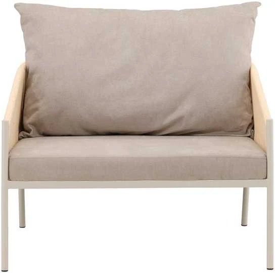 Venture Design Lounge kėdė Louie 94x74 cm Smėlio spalvos lininis audinys plieno rėmas