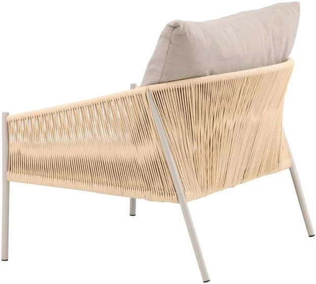 Venture Design Lounge kėdė Louie 94x74 cm Smėlio spalvos lininis audinys plieno rėmas