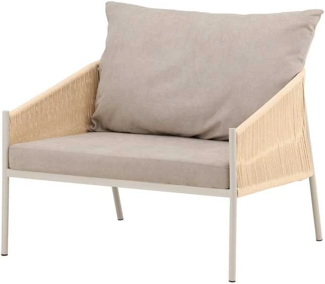 Venture Design Lounge kėdė Louie 94x74 cm Smėlio spalvos lininis audinys plieno rėmas
