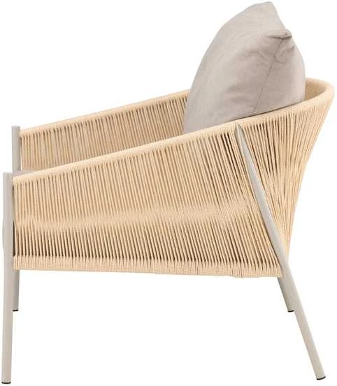 Venture Design Lounge kėdė Louie 94x74 cm Smėlio spalvos lininis audinys plieno rėmas