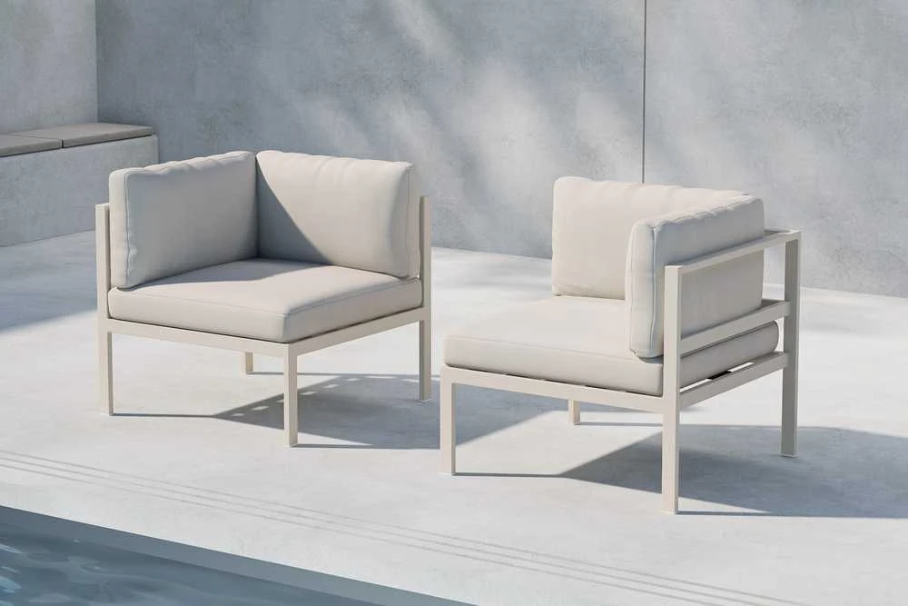 Sofa Venture Design Sofos kampinis modulis, Copacabana, 70x70x30 cm, smėlio spalvos, aliuminis