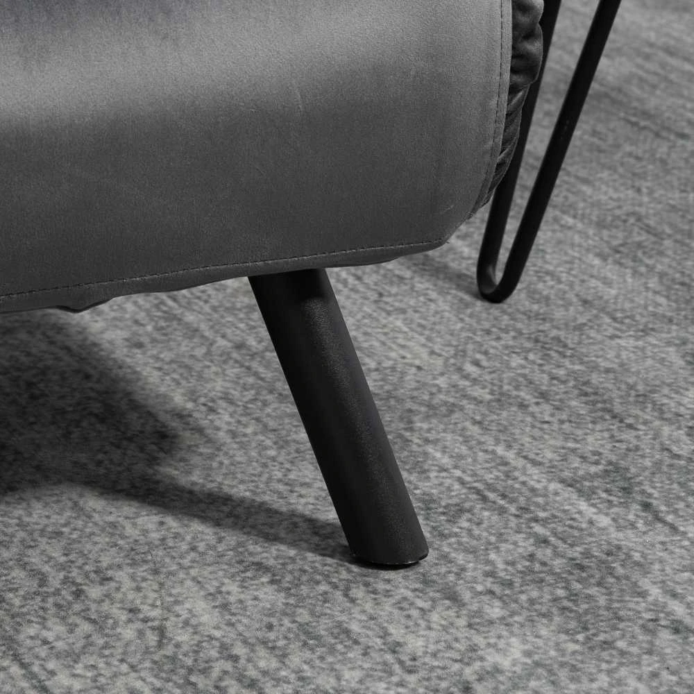 HOMCOM sofa lova su patalynės dėže, sofa su miegojimo funkcija, aksominės išvaizdos sofa su nugaros pagalvėlėmis, tamsiai pilka, 102 x 73 x 81 cm