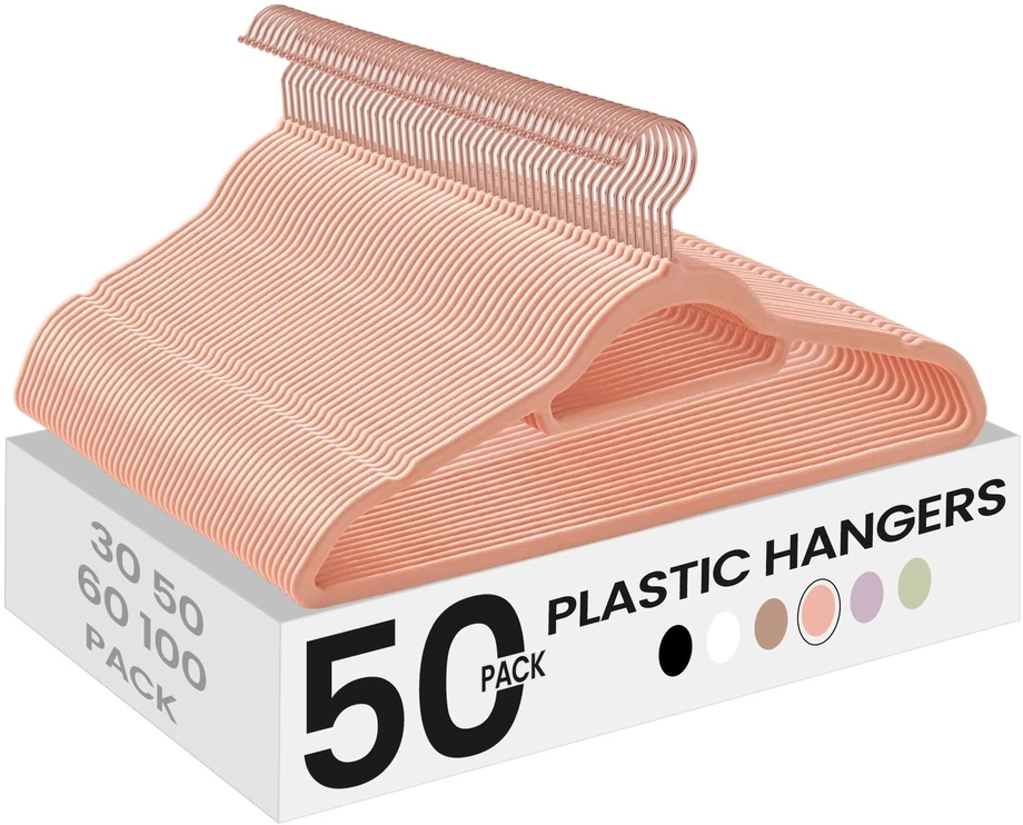 SONGMICS aksominiai drabužių pakabai, 50 vnt. rinkinys
