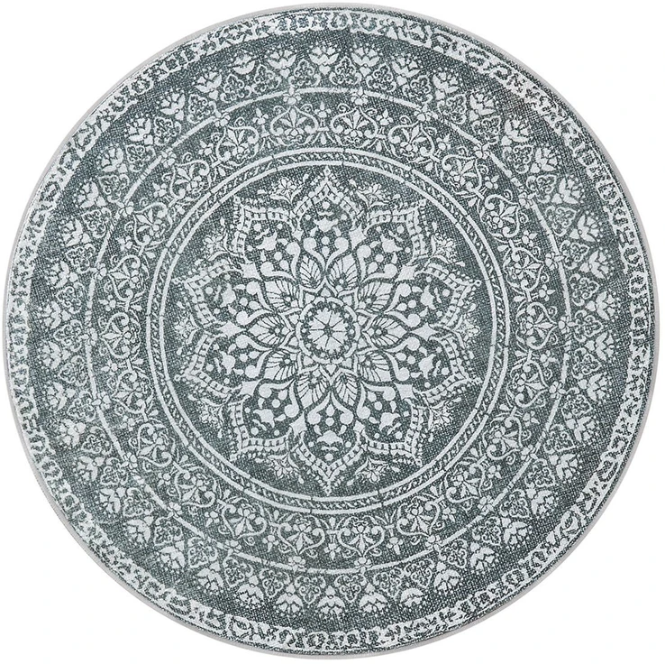 SONGMICS HOME Apvalus kilimas 120 cm Boho stiliaus antracito pilkos spalvos