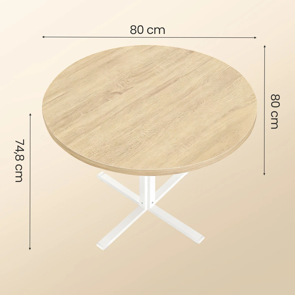 Songmics Valgomasis stalas Ø 80 cm 4 vietų