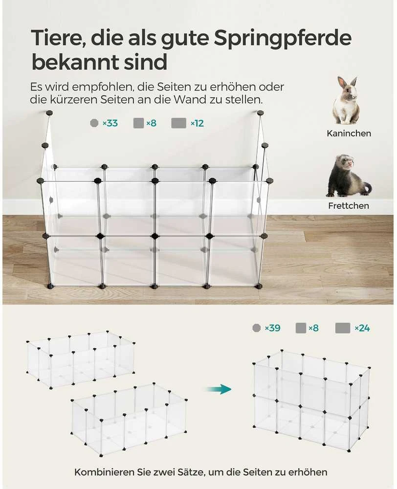 Songmics Lauko aptvaras su baltomis plastikinėmis grindų plokštėmis