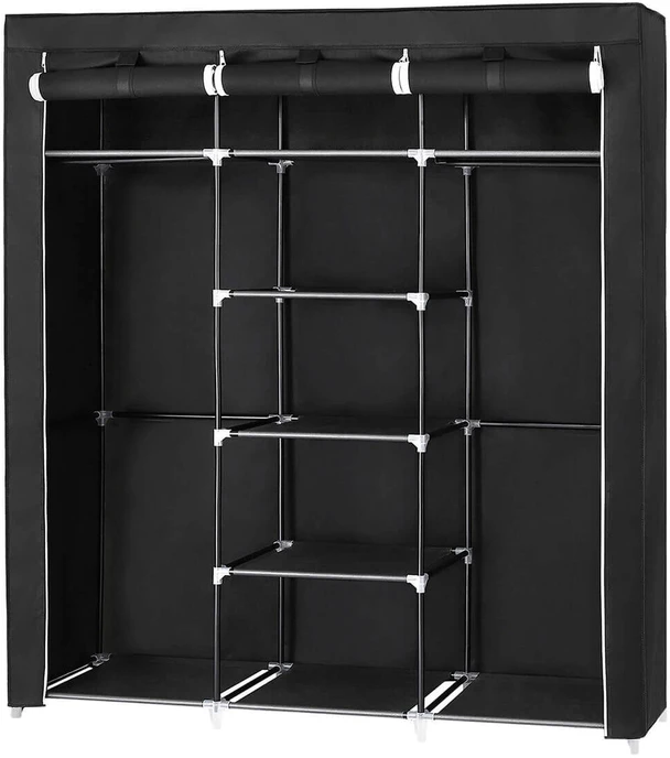 Songmics Medžiaginė spinta 175 x 150 cm juoda