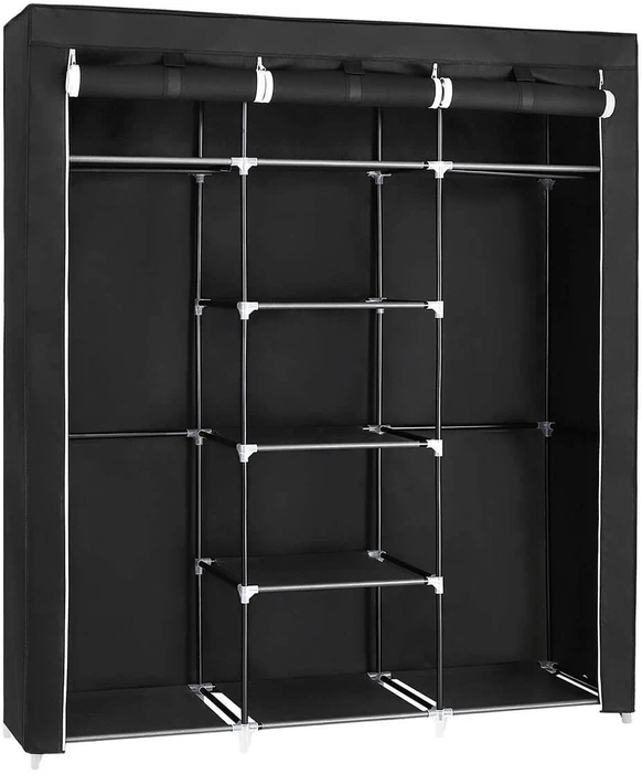 Songmics Medžiaginė spinta 175 x 150 cm juoda