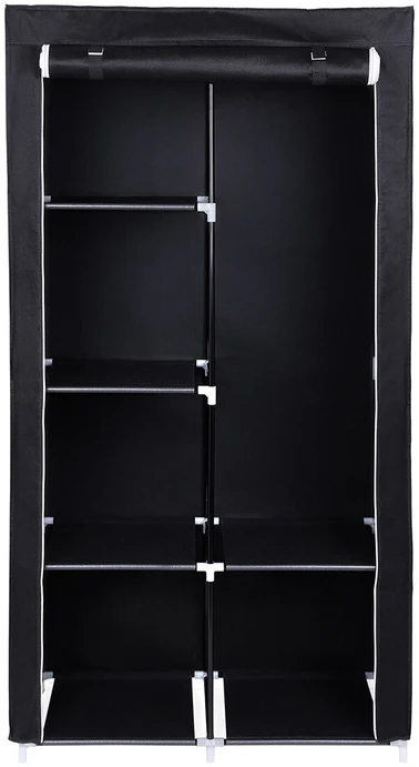 Songmics Audinys drabužių spinta 170 x 88 cm juoda