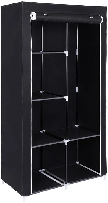 Songmics Audinys drabužių spinta 170 x 88 cm juoda