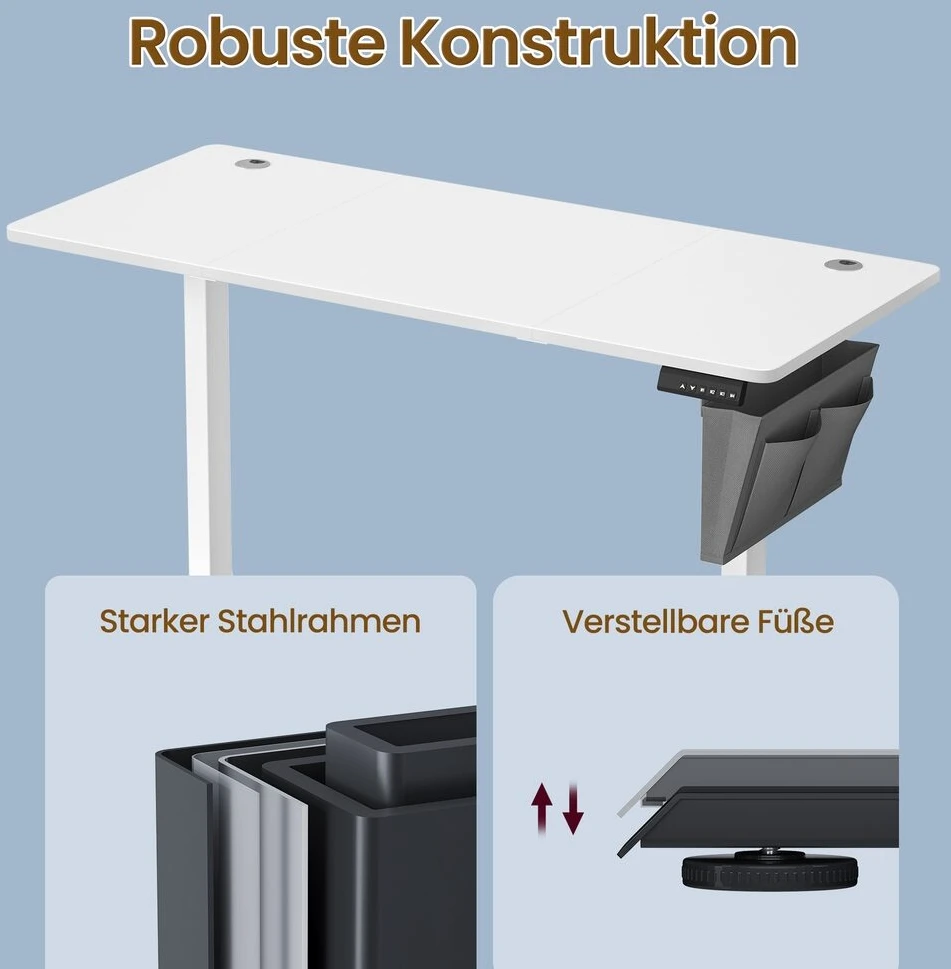 Songmics Reguliuojamo aukščio stalas 60 x 140 x 72-120cm